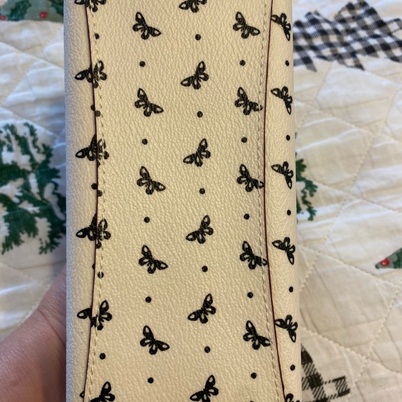 Coach Cream and Black Butterfly Cosmetic Bag - Picture 3 of 4